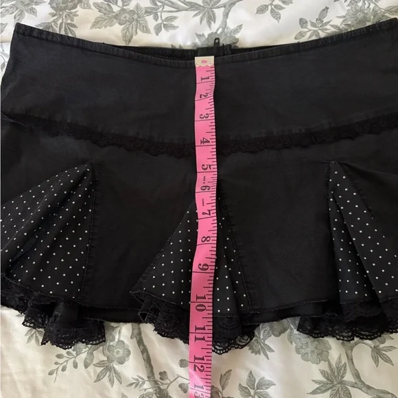 Tripp NYC Black Mini Skirt with Polka Dot Ruffles - Picture 6 of 6